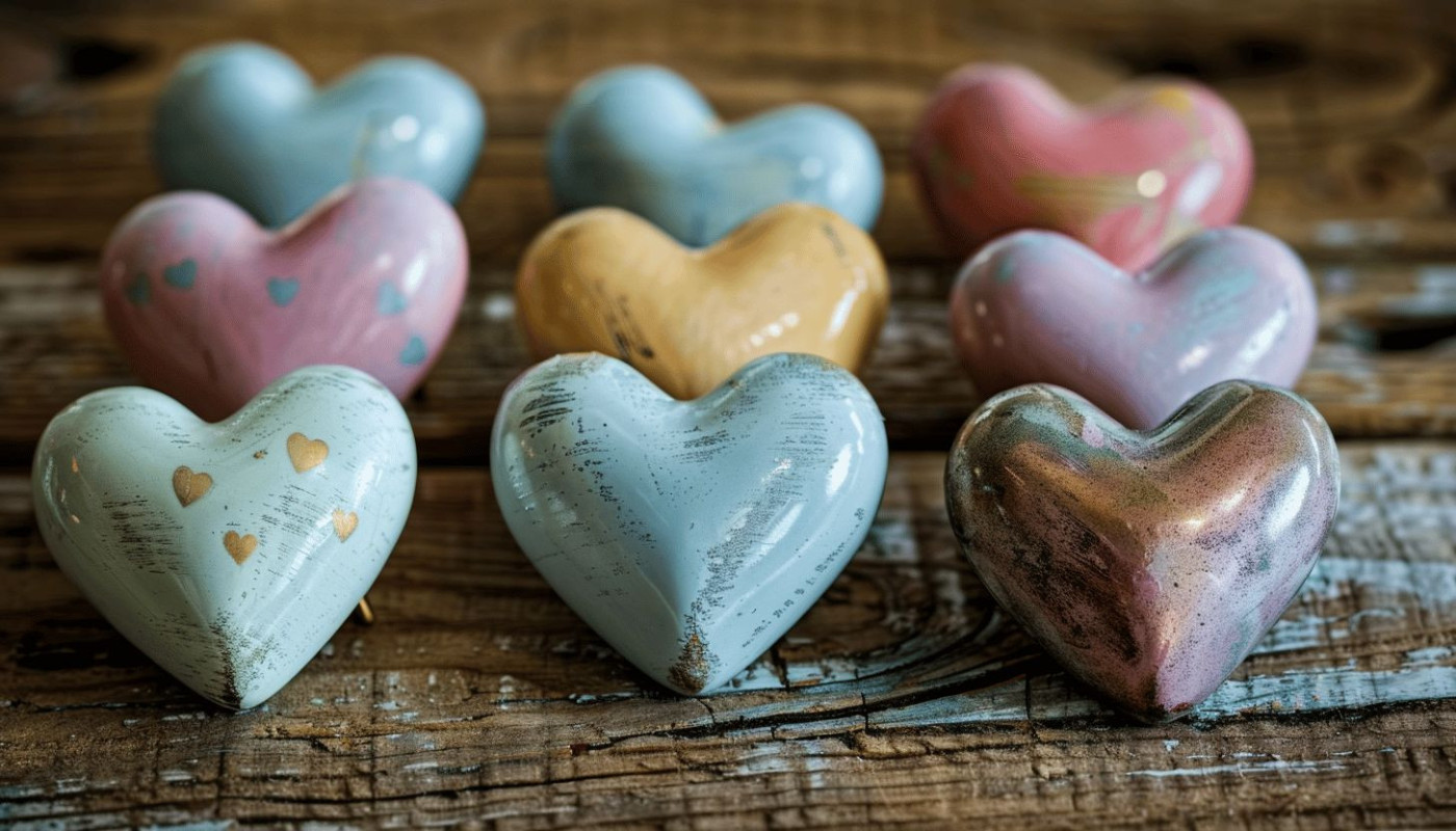 Le charme vintage des pin's en forme de coeur
